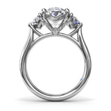 Three Stone Oval and Cadillac Engagement Ring