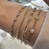 Yellow Gold Paperclip Bracelet