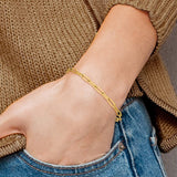 Yellow Gold Paperclip Bracelet