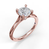 Round Solitaire With Cathedral Band Engagement Ring - Scherer's Jewelers