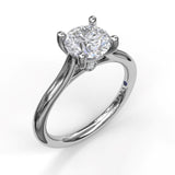 Round Solitaire With Cathedral Band Engagement Ring - Scherer's Jewelers