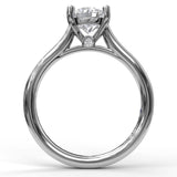 Round Solitaire With Cathedral Band Engagement Ring - Scherer's Jewelers