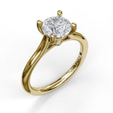 Round Solitaire With Cathedral Band Engagement Ring - Scherer's Jewelers
