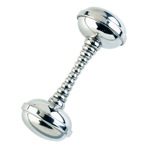 Pewter Baby Rattle: Beaded - Scherer's Jewelers