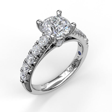 French Pave Diamond Engagement Ring - Scherer's Jewelers