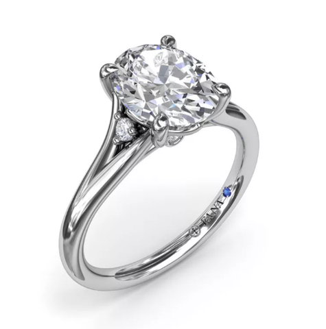 Oval Engagement Ring with split shank