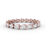 Diamond Pear East-West Eternity Band