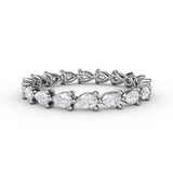 Diamond Pear East-West Eternity Band