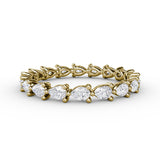 Diamond Pear East-West Eternity Band