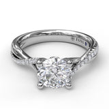Alternating Diamond Twist Engagement Ring - Engagement Ring