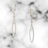 Dashing Diamond Oval Drop Earrings