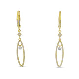 Dashing Diamond Oval Drop Earrings