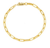 Yellow Gold Paperclip Bracelet