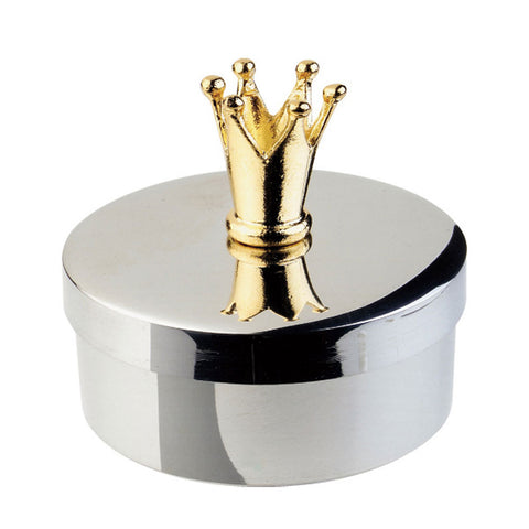 Pewter and Gold Plate Crown Keepsake Box