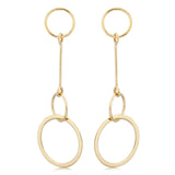 Yellow Gold Dangle Circle Earrings