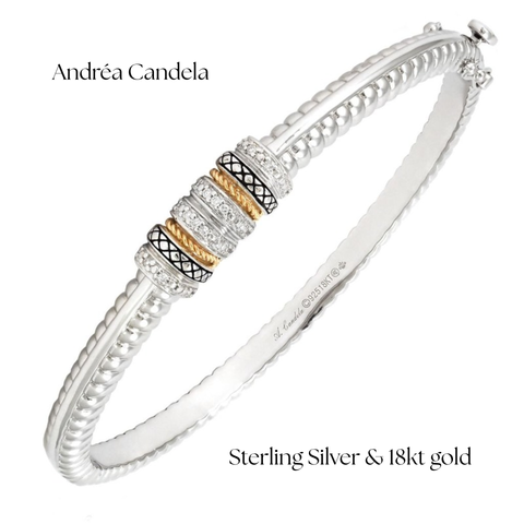 sterling silver and diamond bangle bracelet