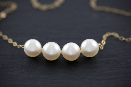 four akoya pearls on chain for add a pearl necklace