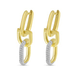 Yellow Gold Diamond Link Horseshoe Earrings