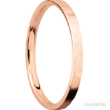 2 mm wide Flat 14K Rose Gold band.