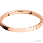 2 mm wide Flat 14K Rose Gold band.