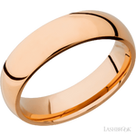 6 mm wide Domed 14K Rose Gold band.