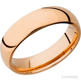 6 mm wide Domed 14K Rose Gold band.