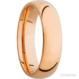 6 mm wide Domed 14K Rose Gold band.