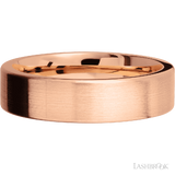 6 mm wide Flat 14K Rose Gold band.