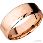 8 mm wide High Bevel 14K Rose Gold band.
