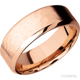 8 mm wide High Bevel 14K Rose Gold band.