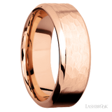 8 mm wide High Bevel 14K Rose Gold band.