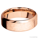 8 mm wide High Bevel 14K Rose Gold band.