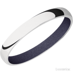3 mm wide Domed 14K White Gold band featuring a Crushed Orchid sleeve.