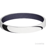 3 mm wide Domed 14K White Gold band featuring a Crushed Orchid sleeve.