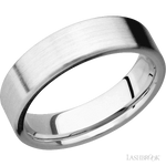6 mm wide Flat 14K White Gold band.