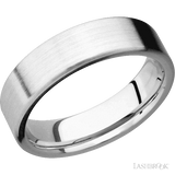 6 mm wide Flat 14K White Gold band.