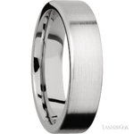 6 mm wide Flat 14K White Gold band.