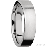 6 mm wide Flat 14K White Gold band.