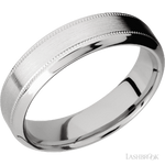 6 mm wide High Bevel Milgrain 14K White Gold band.