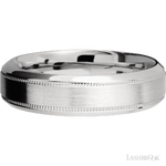 6 mm wide High Bevel Milgrain 14K White Gold band.