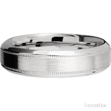 6 mm wide High Bevel Milgrain 14K White Gold band.
