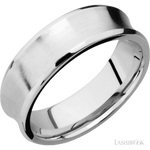 7 mm wide Concave Bevel 14K White Gold band.