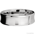 7 mm wide Concave Bevel 14K White Gold band.