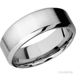 8 mm wide High Bevel 14K White Gold band.