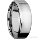 8 mm wide High Bevel 14K White Gold band.