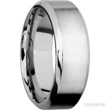 8 mm wide High Bevel 14K White Gold band.