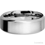 8 mm wide High Bevel 14K White Gold band.