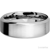 8 mm wide High Bevel 14K White Gold band.