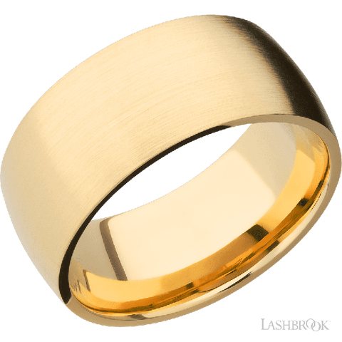 10 mm wide Domed 14K Yellow Gold band.