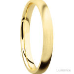 3 mm wide Domed 14K Yellow Gold band.